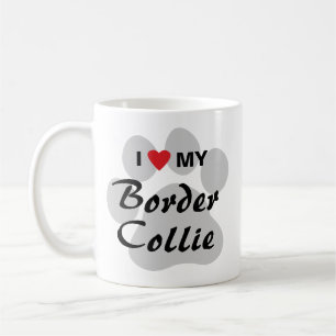 I Liebe (Herz) mein Grenzcollie Pawprint Kaffeetasse