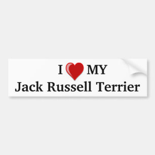 I Liebe (Herz) mein Jack-Russell-Terrier-Hund Autoaufkleber