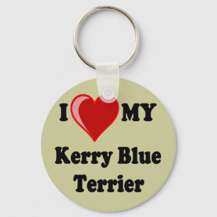 I Liebe (Herz) mein Kerry-Blau-Terrier-Hund Schlüsselanhänger