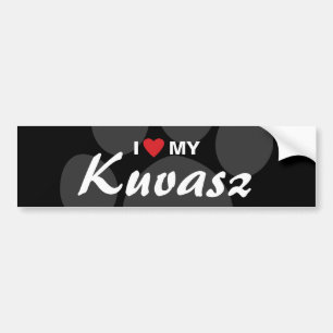 I Liebe (Herz) mein Kuvasz Autoaufkleber