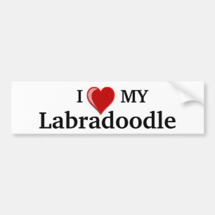 I Liebe (Herz) mein Labradoodle Hund Autoaufkleber