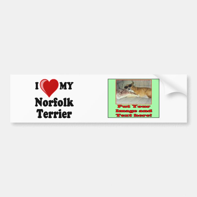 I Liebe (Herz) mein Norfolk-Terrier-Hund Autoaufkleber (Vorne)