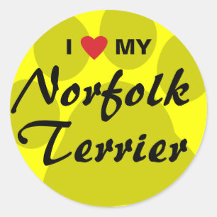 I Liebe (Herz) Mein Norfolk Terrier Runder Aufkleber