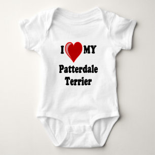 I Liebe (Herz) mein Patterdale Terrier-Hund Baby Strampler