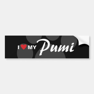 I Liebe (Herz) mein Pumi Autoaufkleber