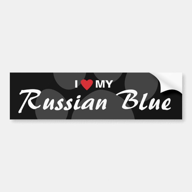 I Liebe (Herz) mein russisches Blau Autoaufkleber (Vorne)