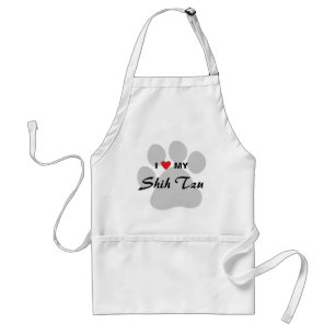 I Liebe (Herz) mein Shih Tzu Pawprint Schürze