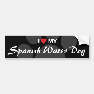 I Liebe (Herz) mein spanischer Wasser-Hund Autoaufkleber