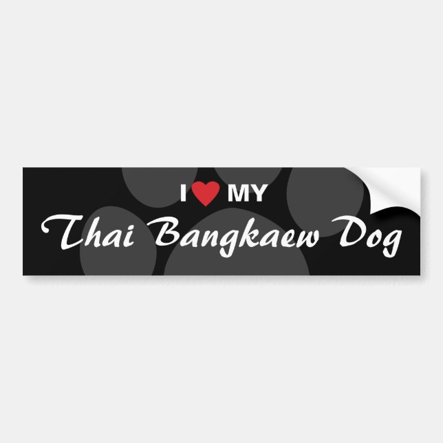 I Liebe (Herz) mein thailändischer Bangkaew Hund Autoaufkleber (Vorne)