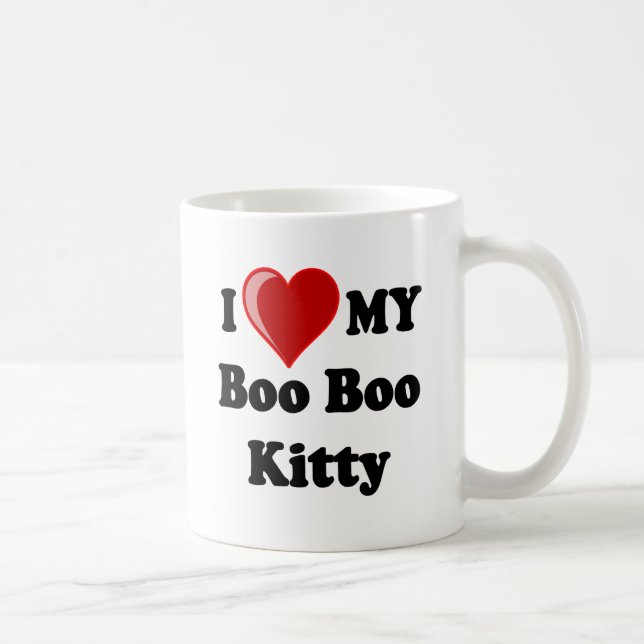 I Liebe (Herz) meine BooBookitty-Katze Kaffeetasse (Rechts)
