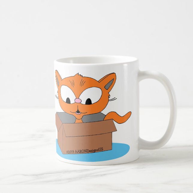 I Liebe (Herz) MEINE GINGER CAT Niedliche Katze in Kaffeetasse (Rechts)