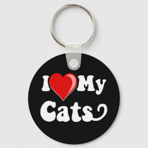 I Liebe (Herz) meine Katzen Schlüsselanhänger