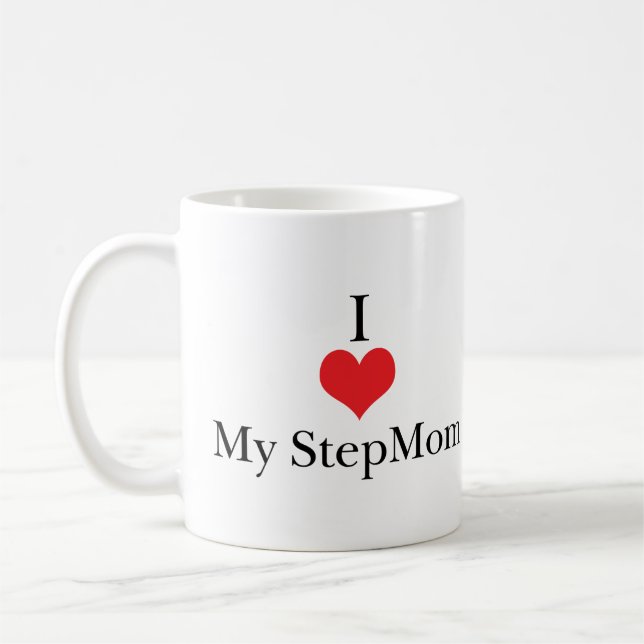 I Liebe (Herz) meine Stiefmutter Kaffeetasse (Links)