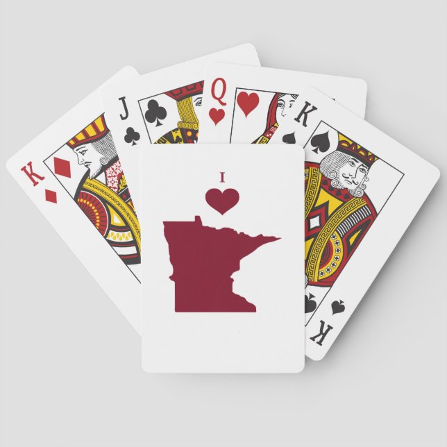 I Liebe (Herz) Minnesota Spielkarten (Rückseite)