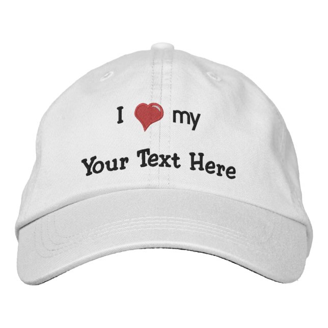 I Liebe (Herz) my - Make It Own - Customized Bestickte Kappe (Vorderseite)