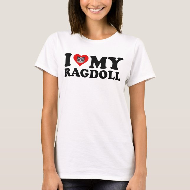 I Liebe (Herz) My Ragdoll T-Shirt (Vorderseite)
