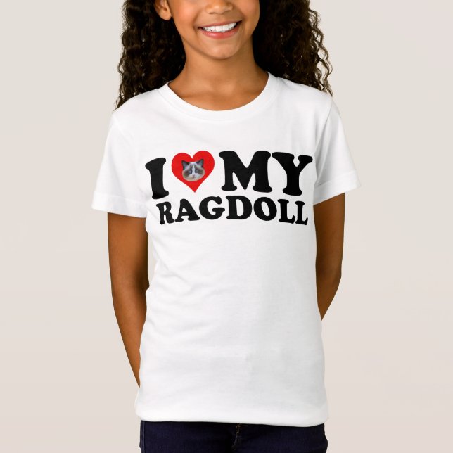 I Liebe (Herz) My Ragdoll T-Shirt (Vorderseite)
