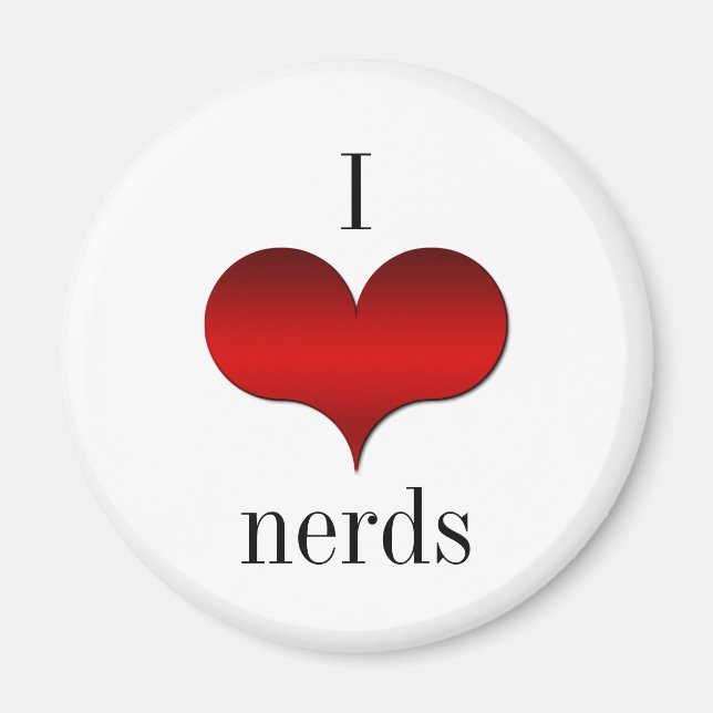 I Liebe (Herz) Nerd Magnet (Vorne)