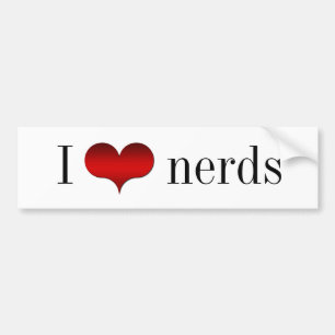 I Liebe (Herz) Nerds Autoaufkleber