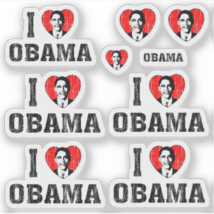I Liebe Herz Obama Contut Cut Set Aufkleber