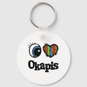 I Liebe (Herz) Okapis Schlüsselanhänger