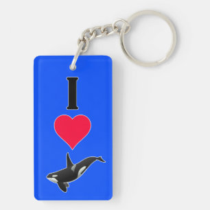 I Liebe(Herz) Orca-Mörder-Wal-niedliches Seeleben Schlüsselanhänger