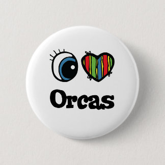I Liebe (Herz) Orcas Button