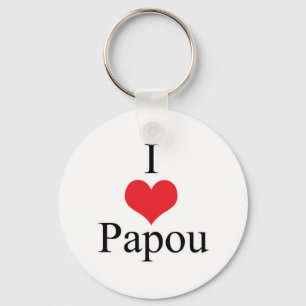 I Liebe (Herz) Papou Schlüsselanhänger