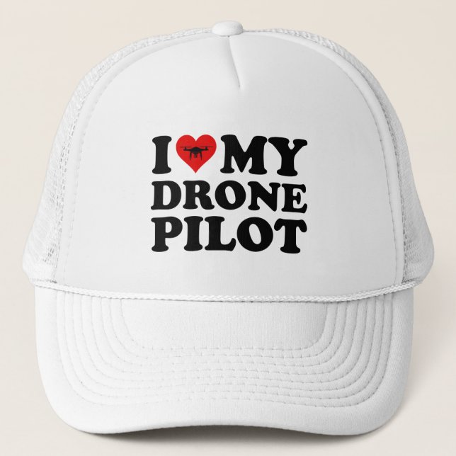I Liebe (Herz) Pilotprogramm für Drohne Truckerkappe (Vorderseite)
