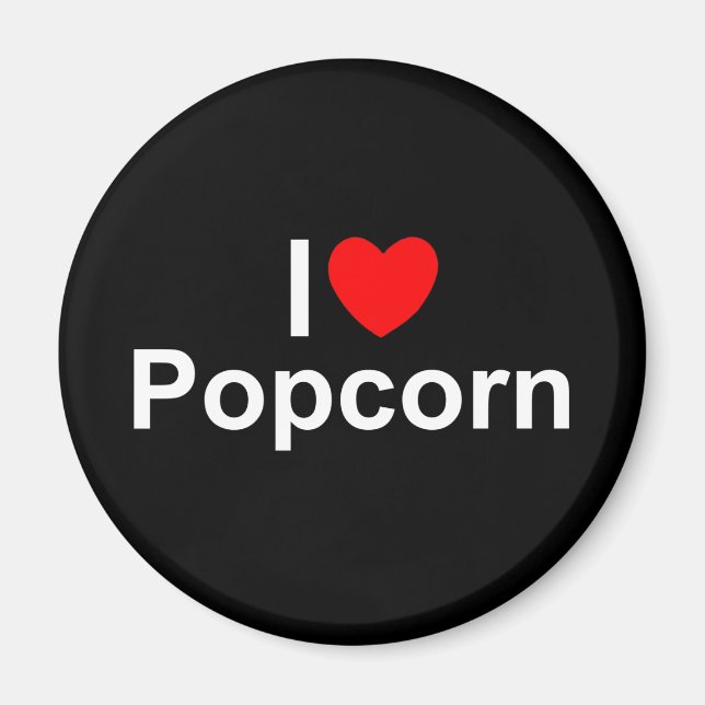 I Liebe (Herz) Popcorn Magnet (Vorne)