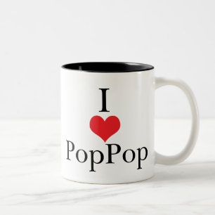 I Liebe (Herz) PopPop Zweifarbige Tasse