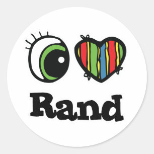 I Liebe (Herz) Rand Runder Aufkleber