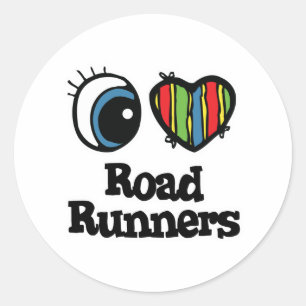 I Liebe (Herz) Roadrunners Runder Aufkleber