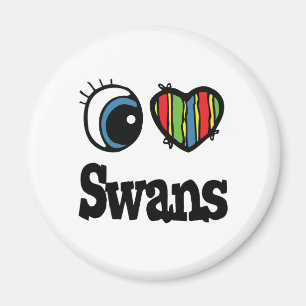 I Liebe (Herz) Schwäne Magnet