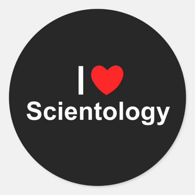 I Liebe (Herz) Scientology Runder Aufkleber (Vorderseite)