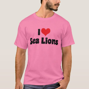 I Liebe Herz-See-Löwen T-Shirt