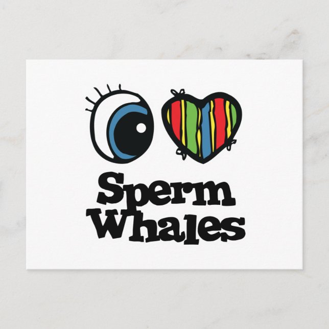 I Liebe (Herz) Spermawale Postkarte (Vorderseite)