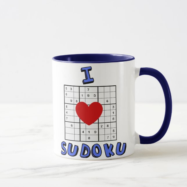 I Liebe-Herz Sudoku Puzzlespiel-Kaffee-Tasse Tasse (Rechts)