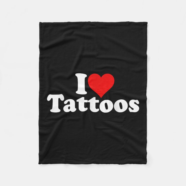 I Liebe Herz Tattoos Tats Fleecedecke (Vorderseite)