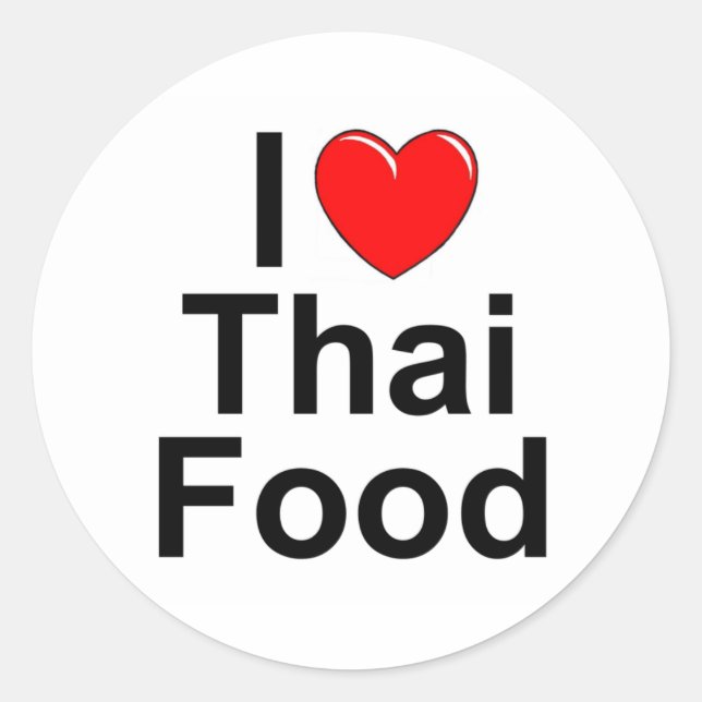 I Liebe (Herz) Thailändische Küche Runder Aufkleber (Vorderseite)