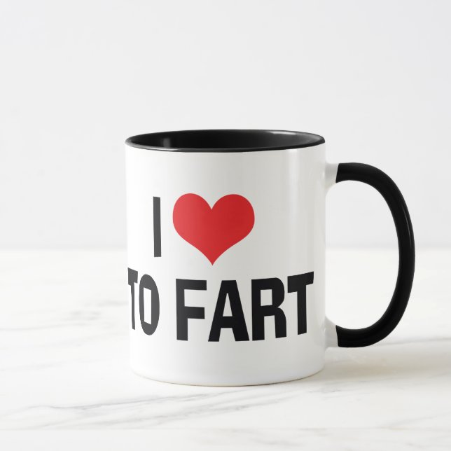 I Liebe Herz to Furz - Funny Furz Spaß Tasse (Rechts)