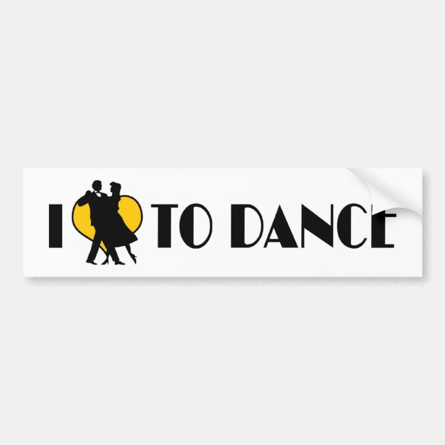 I Liebe Herz to Tanz - Ballett Tango Waltz Lover Autoaufkleber (Vorne)