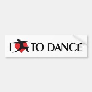 I Liebe Herz to Tanz - Ballett Tango Waltz Lover Autoaufkleber