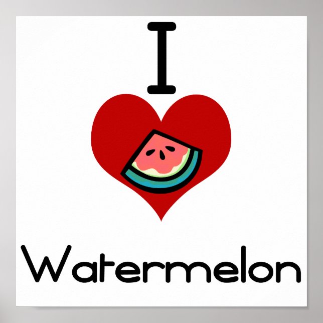 I Liebe-Herz-Wassermelone Poster (Vorne)
