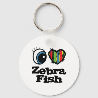 I Liebe (Herz) Zebrafisch Schlüsselanhänger