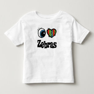 I Liebe (Herz) Zebras Kleinkind T-shirt