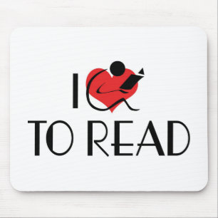 I Liebe Herz zu lesen - buchen Mousepad