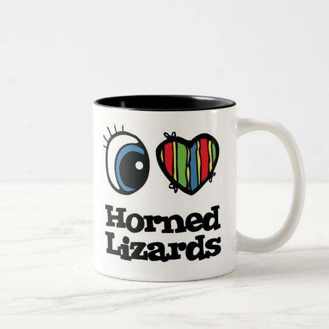 I Liebe (Herz) Zweifarbige Tasse (Rechts)