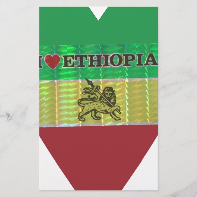 I Liebe Herzäthiopien: Flag Art Motif Briefpapier (Vorderseite)