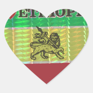 I Liebe Herzäthiopien: Flag Art Motif Herz-Aufkleber